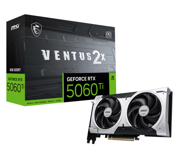 MSI GeForce RTX 5060 Ti Ventus 2X OC Plus 8GB GDDR7 DLSS4 - 1328873 - zdjęcie